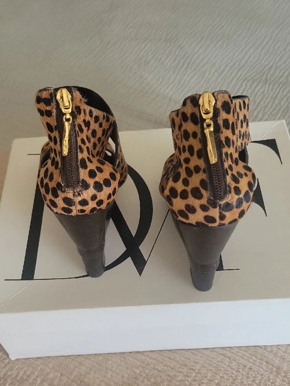Diane Von Furtenberg Leopard Print Crisscross Wedge Sandals - Brown, Size 6.0